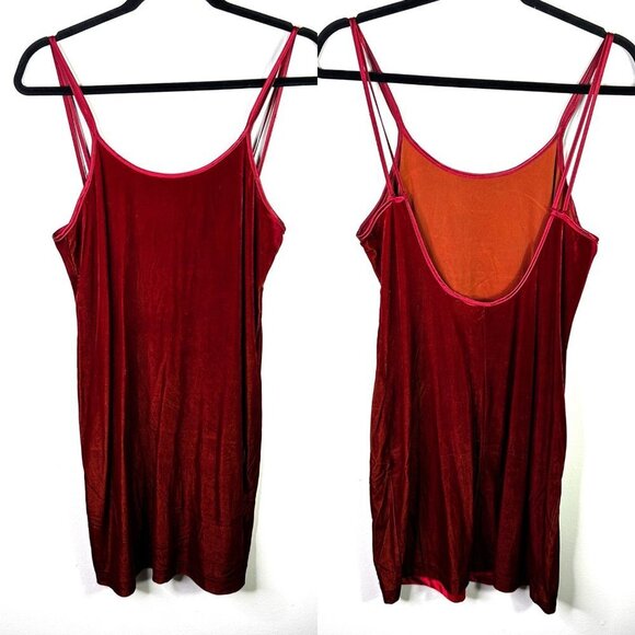 Womens red crushed velvet chisme size medium - Picture 1 of 6